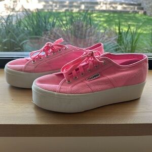 Superga Pink Platform Sneakers